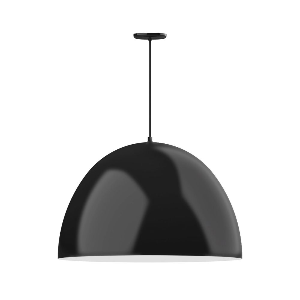 Montclair Lightworks PEB214-41-44 30" XL Choices Deep Dome Shade, medium base, black cord with canopy, Black